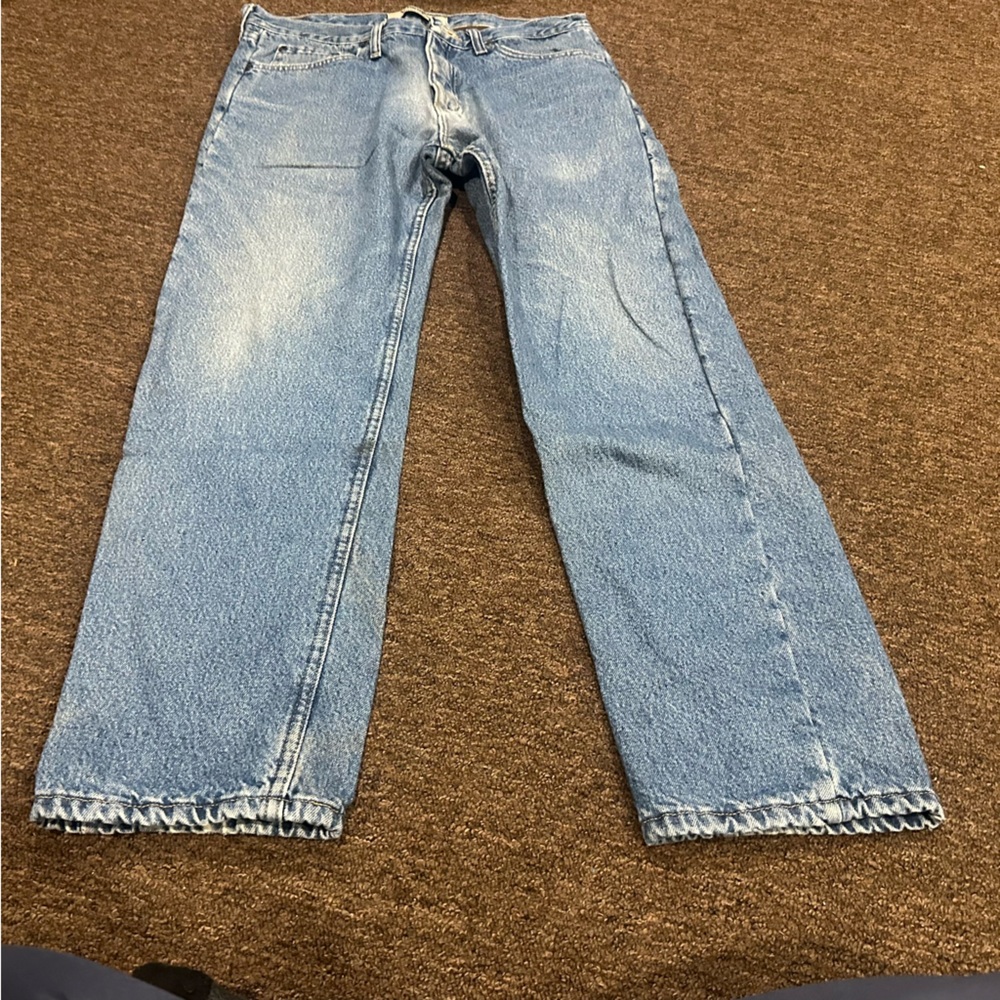 Wrangler Authentic 34/32 Blue Men’s Straight fleece Insulated lined warm Jean